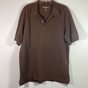 Eddie Bauer Short Sleeve Pull Over Two Button Shirt Size L